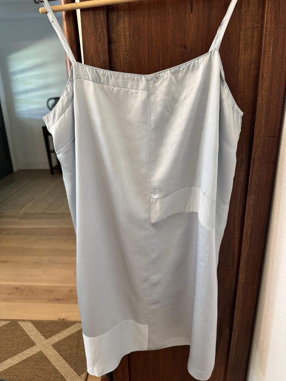 Anne Klein Women's Silk Nightgown XL Light Blue Slip Adjustable Straps - Picture 2 of 7